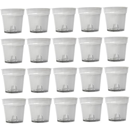 KUYYFDS Clear Nursery Pots, 20PCS 4.5 Inch Plastic Plant Pot with Drainage Hole, Planter Nursery Pots, Small Clear for
