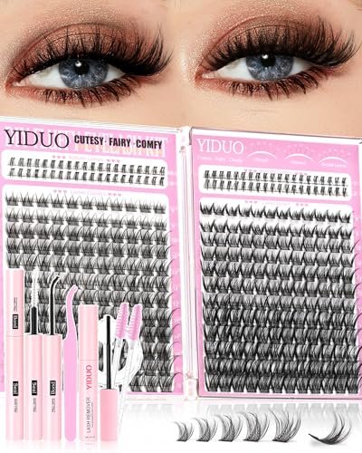 YIDUO 356Pcs Breeze Spider Lash Clusters Kit with Bond and Seal & Remover