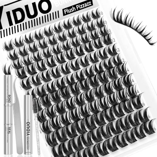 Bunny Lash Clusters Kit Manga Eyelash Clusters Wet Look Fairy Wispy Cluster Eyelash Extensions Kit Anime Cluster Lashes 120